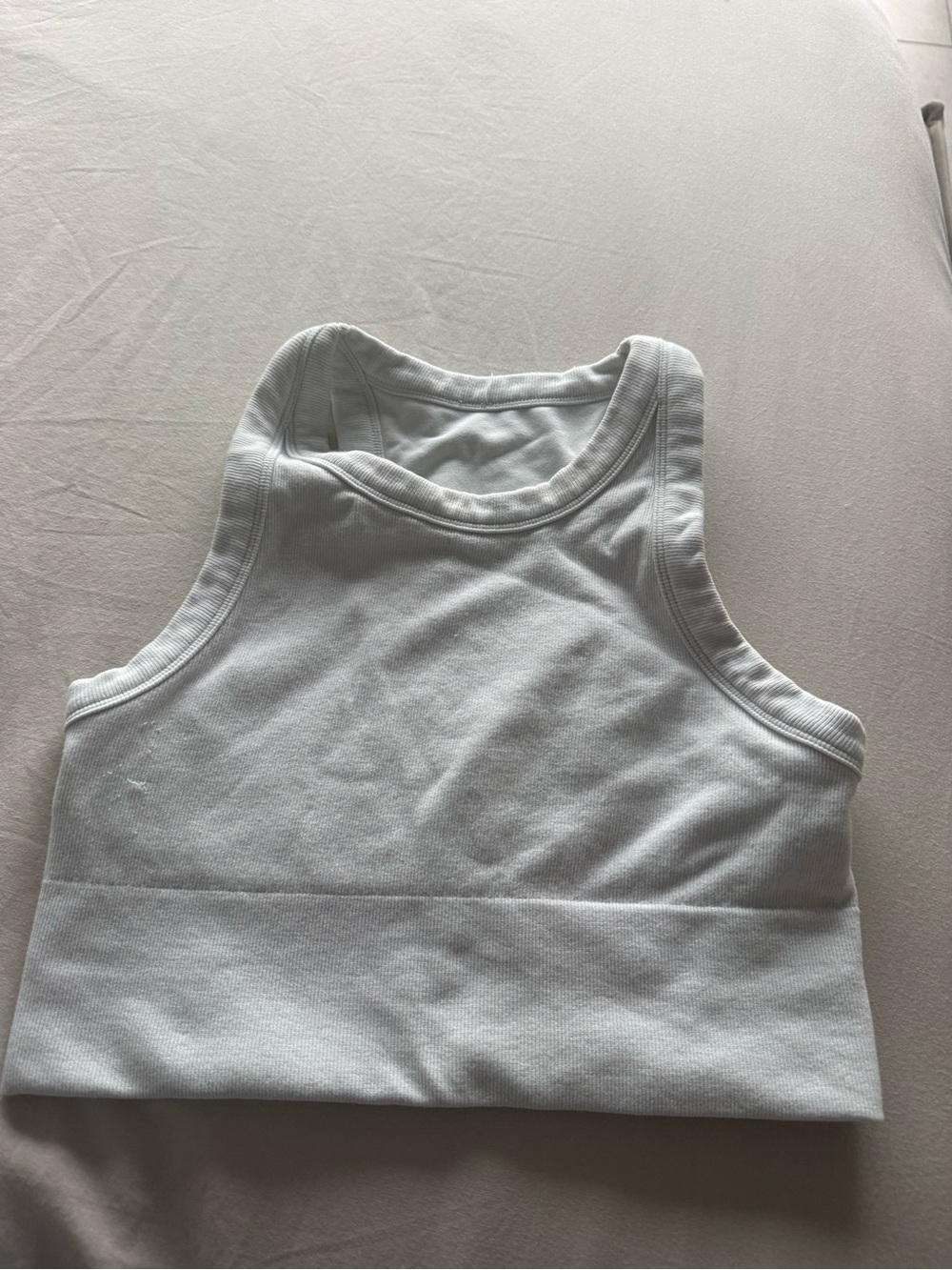 ALO Yoga White Ribbed Racerback Crop Tank - Picture 2 of 2